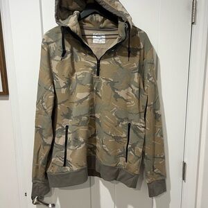 Old Navy Camouflage Quarter Zip Hoodie with Pockets Size XL